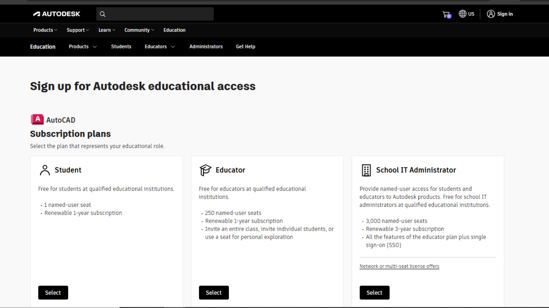 Download AutoCAD student version