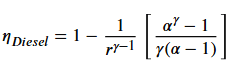 formula for Diesel Cycle