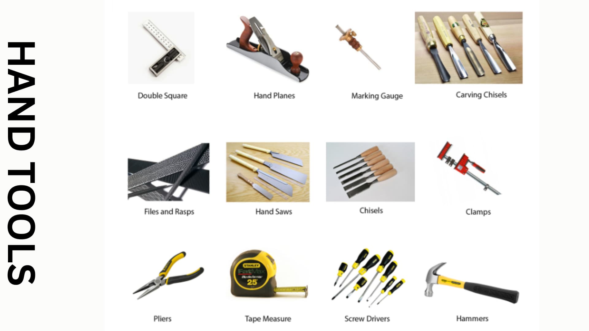 Hand Tools in Mechanical Workshop