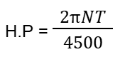 Horse Power in M.K.S